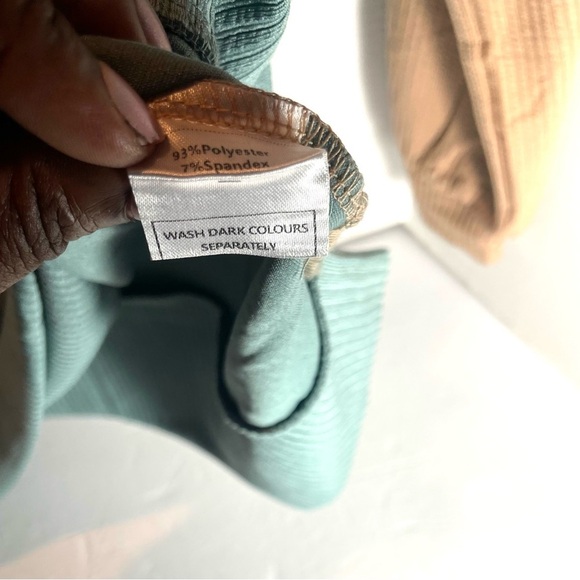 Ofeefan Pullover Peach & Teal Colorblock Knit Work Casual Top Size Large - Picture 9 of 11